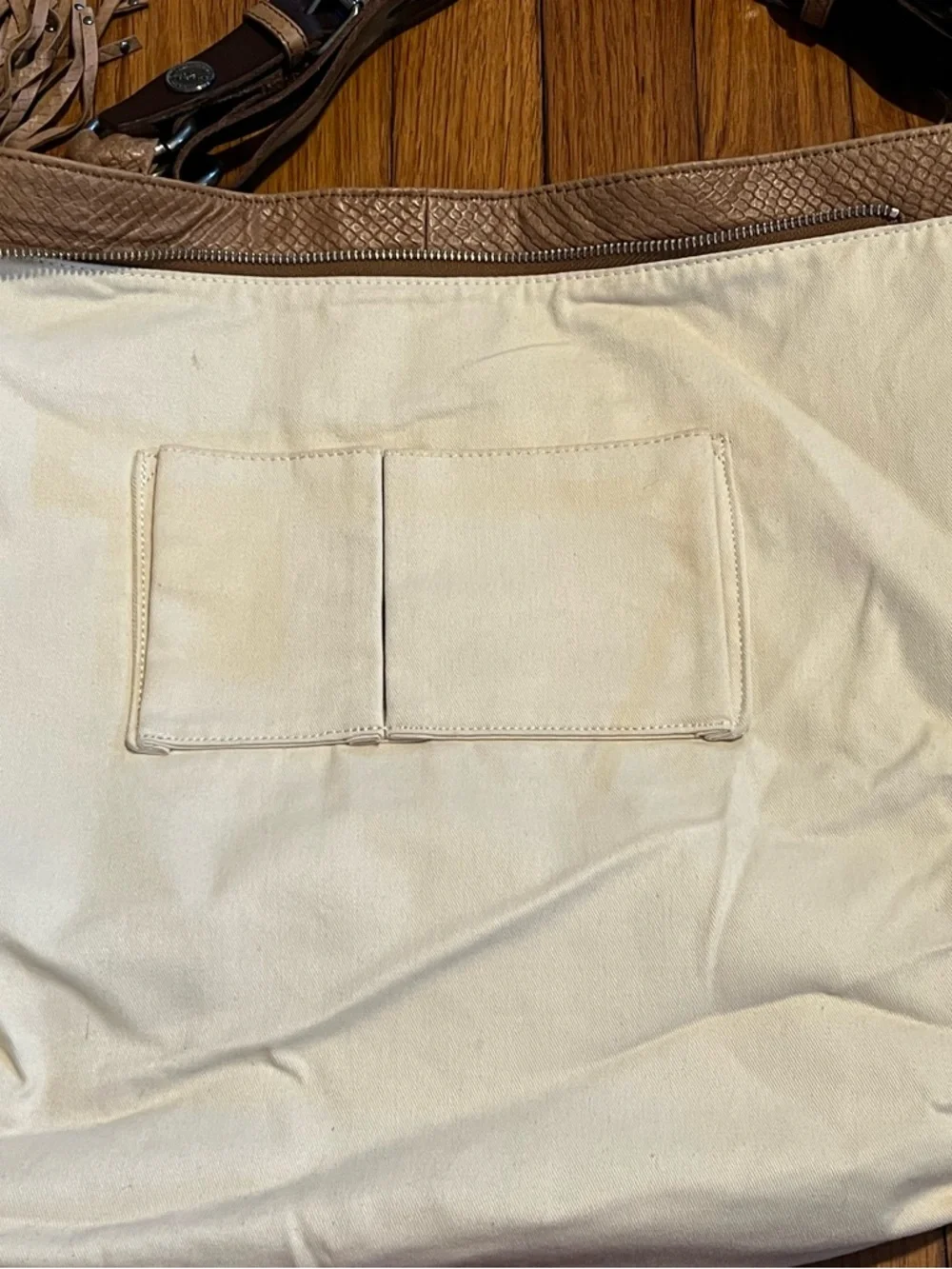 Revel Tan Fringe Leather Hobo Bag